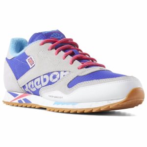 Reebok CL LEATHER RIPPLE MU Turnschuhe Kinder - Grau/Lila - DE 216-RPD